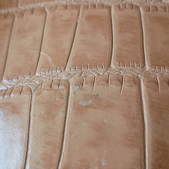 Vintage MC Marc Chantal Tan Embossed Leather Bag Purse Silver Western Details - Picture 4 of 10